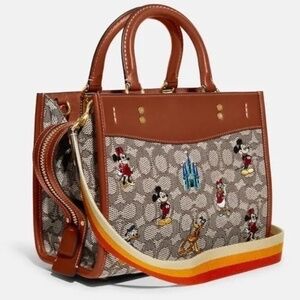 Coach Brown and Tan Crossbody Bag with Disney Design